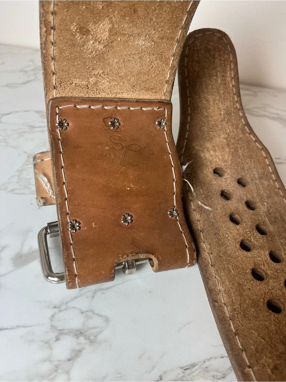Pioneer Leather Weightlifting Belt Small Vintage Powerlifting 4in Wide 10mm